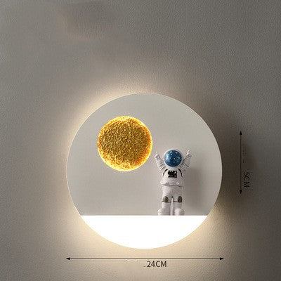 Astronaut Shelf LED Wall Light / Circle white / Tricolor light