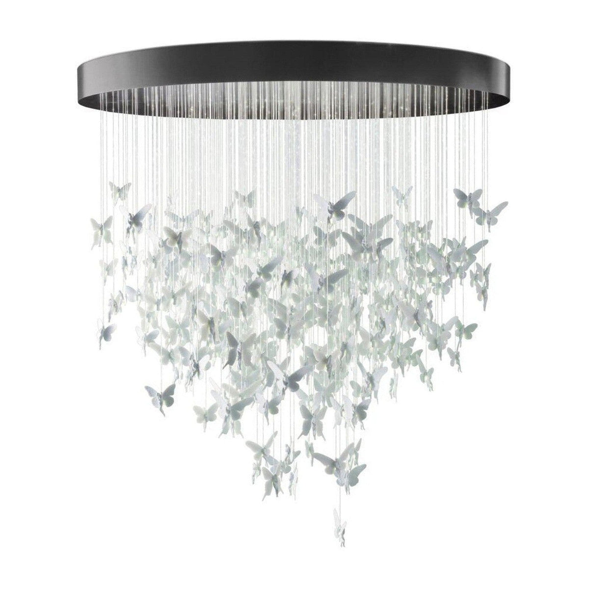 Cascading Porcelain Fiber-Optic Chandelier / White