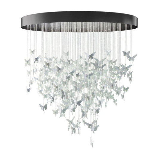 Cascading Porcelain Fiber-Optic Chandelier / White