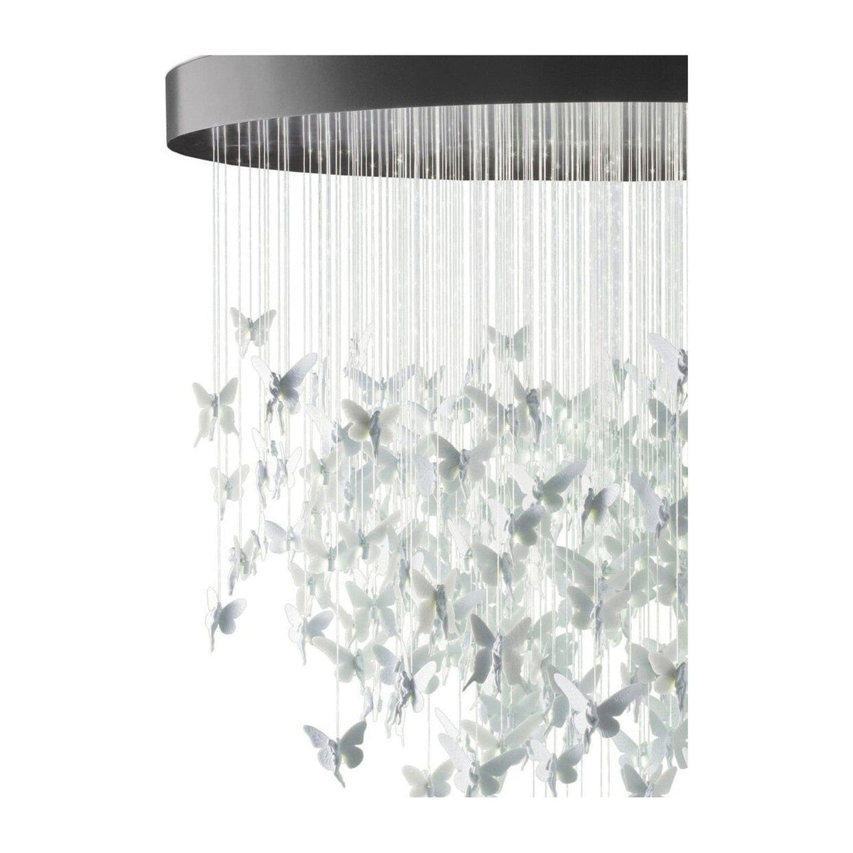 Cascading Porcelain Fiber-Optic Chandelier
