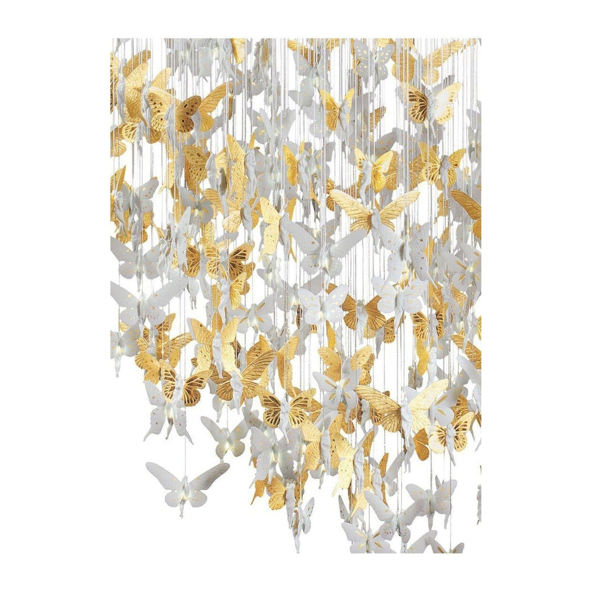 Cascading Porcelain Fiber-Optic Chandelier