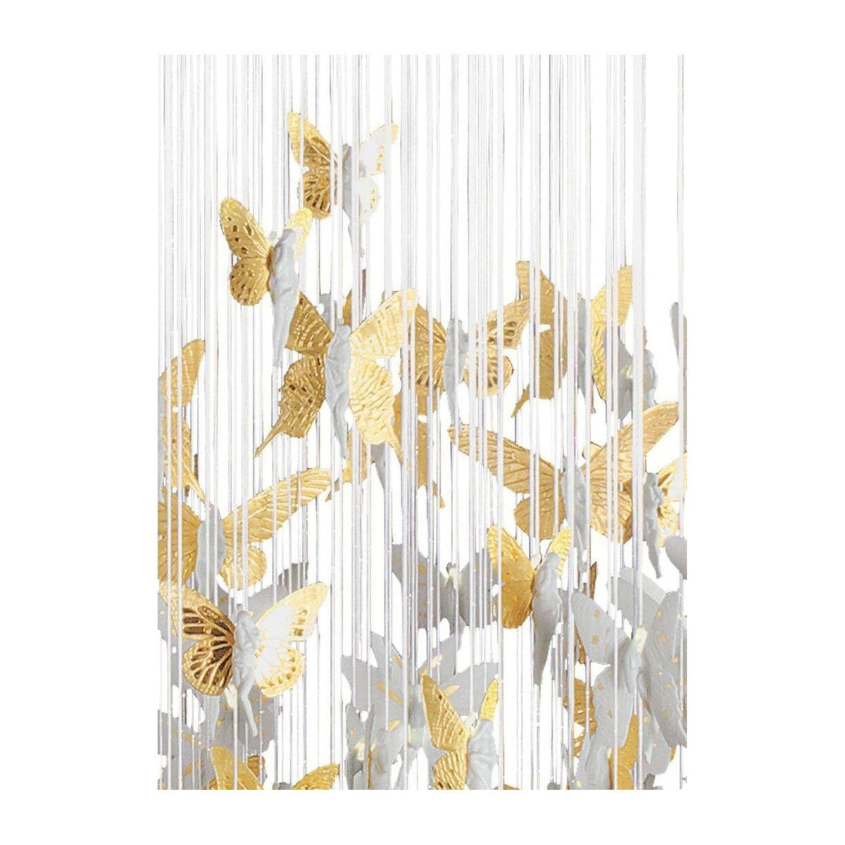 Cascading Porcelain Fiber-Optic Chandelier