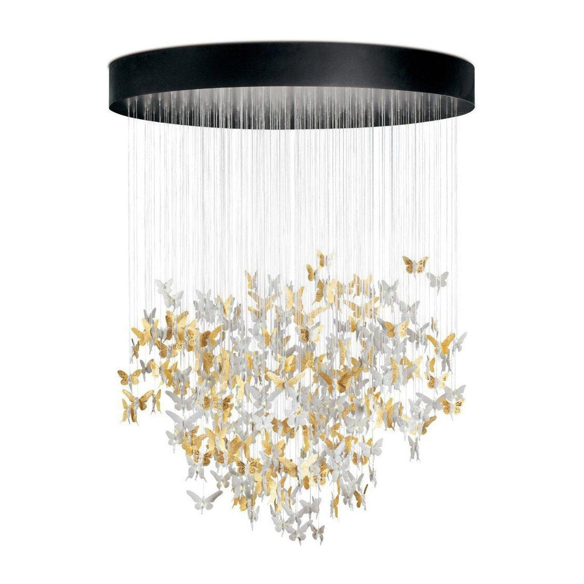 Cascading Porcelain Fiber-Optic Chandelier