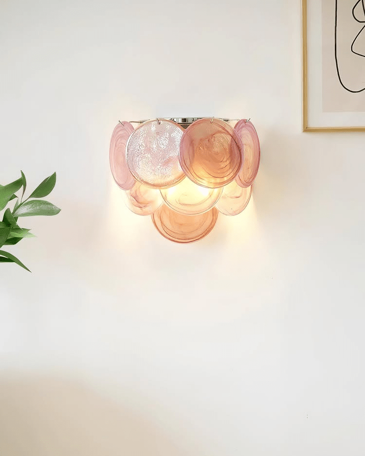 Layered Murano-Style Glass Wall Light