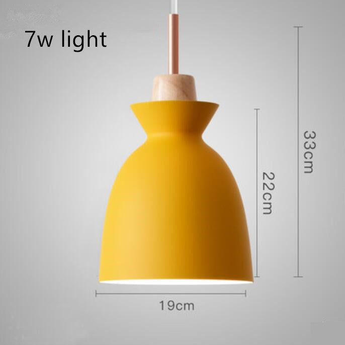 Rustic Wood Iron Single Pendant Light