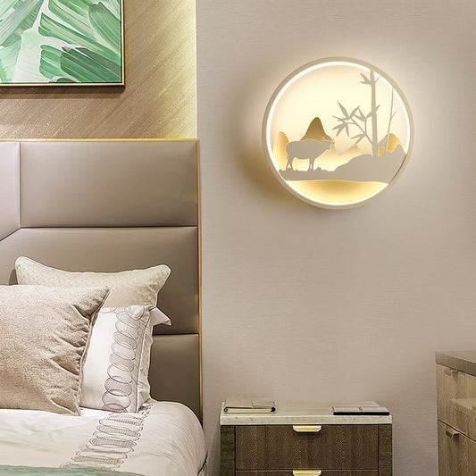 Scenic Iron LED Bedside Wall Light / Rural households / Monochromatic warm light