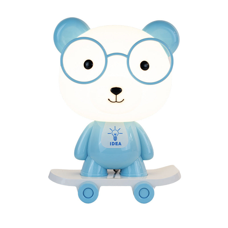 Cartoon Animal 3W Table Lamp / Switch Button / Blue Bear