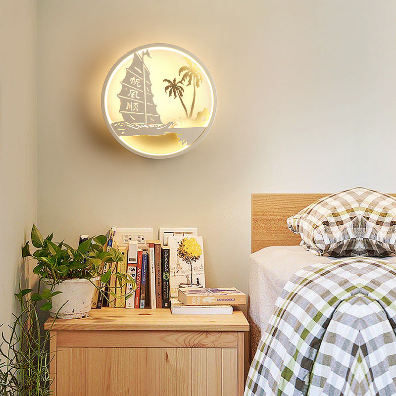 Scenic Iron LED Bedside Wall Light / Niulang Weaver Girl / Monochromatic warm light
