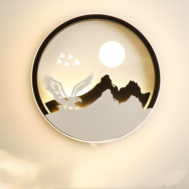 Scenic Iron LED Bedside Wall Light / Niulang Weaver Girl / Tricolor dimming