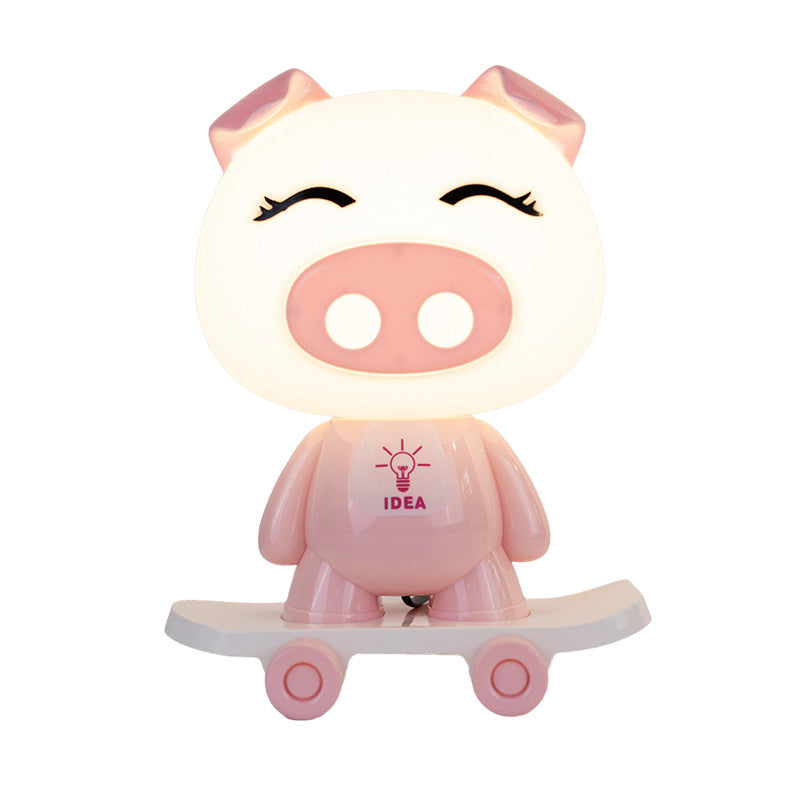 Cartoon Animal 3W Table Lamp / Switch Button / Pink Bear
