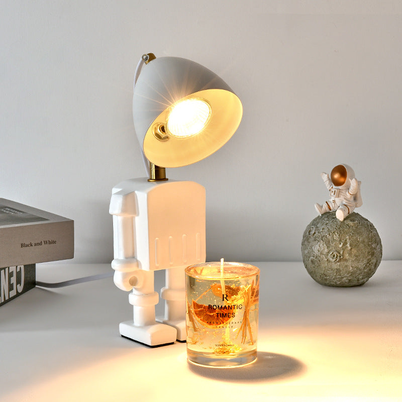 Dimmable Robot Wax Warmer Table Lamp / UK Timing Dimming / White