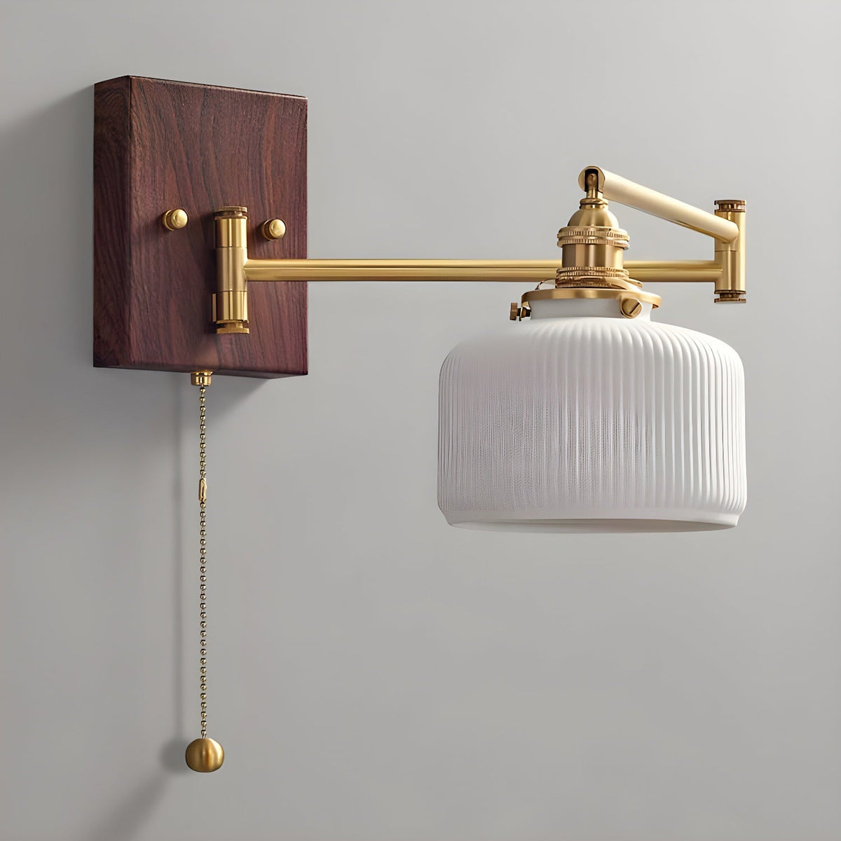 Geometric Ceramic Pull-Chain Wall Light