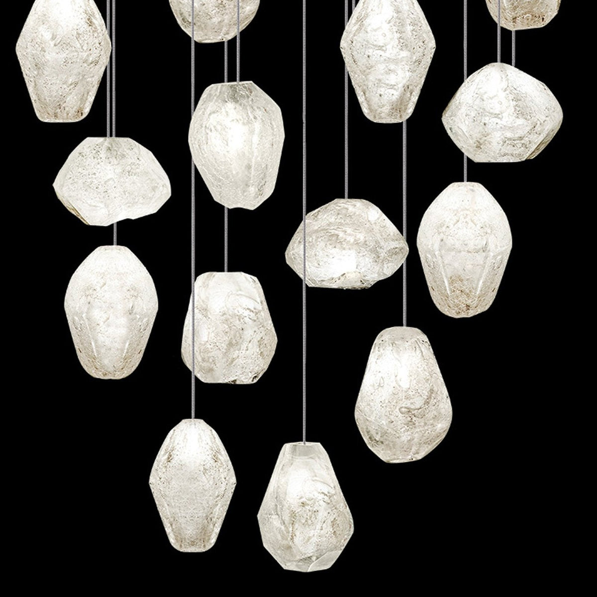 21-Inch Clear Quartz Pendant Light / Silver