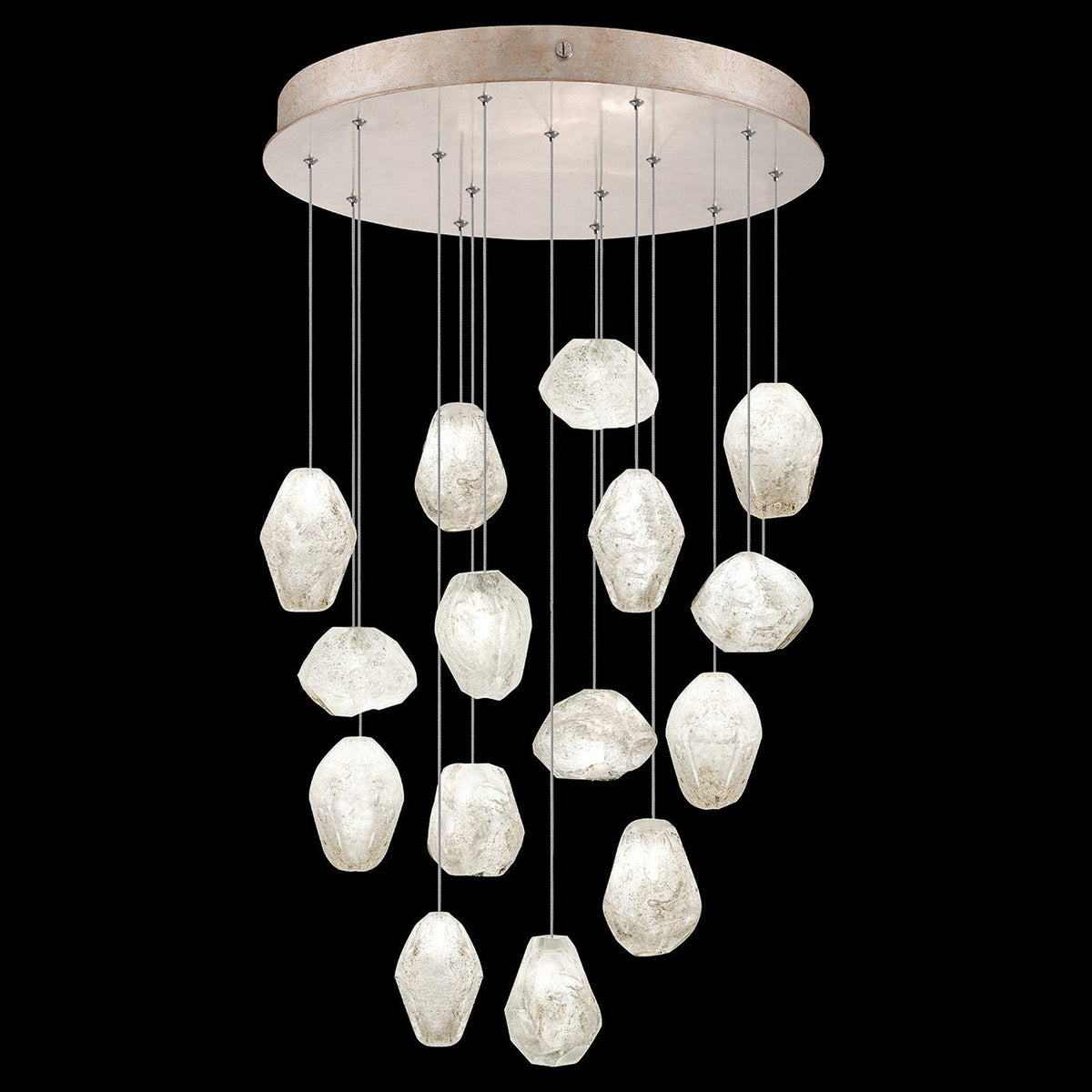 21-Inch Clear Quartz Pendant Light / Gold