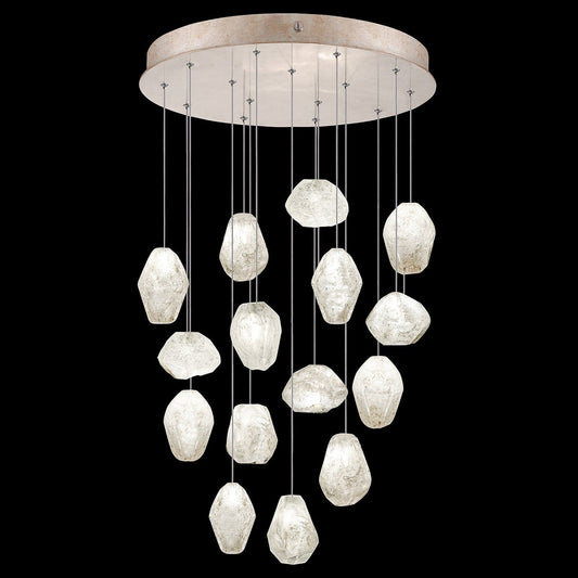 21-Inch Clear Quartz Pendant Light / Gold
