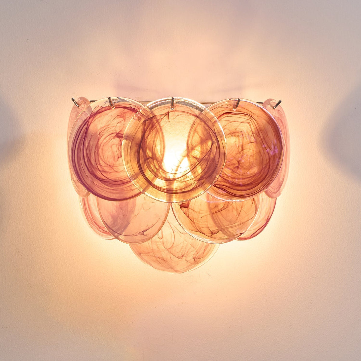 Layered Murano-Style Glass Wall Light / ∅ 13.4″ x W 9.1″ x H 11″ / Green