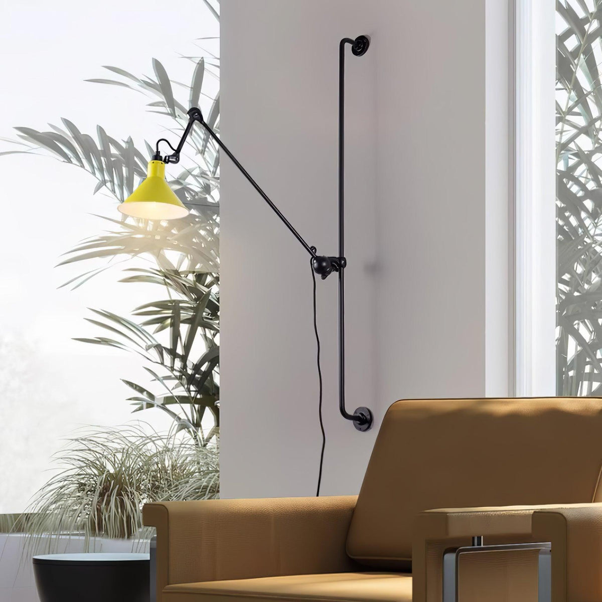 Adjustable Metal Rocker Wall Light / ∅ 8.3″ x H 46.5″ / Dia 21cm x H 118cm / Red & Black / AU Plug