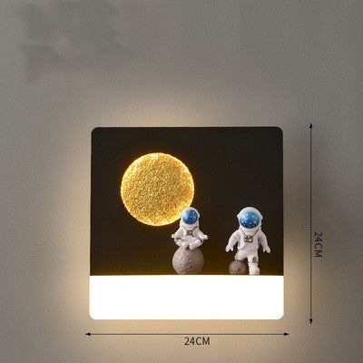 Astronaut Shelf LED Wall Light / Circle white / White light