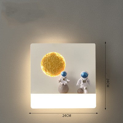 Astronaut Shelf LED Wall Light / Circle black / Tricolor light