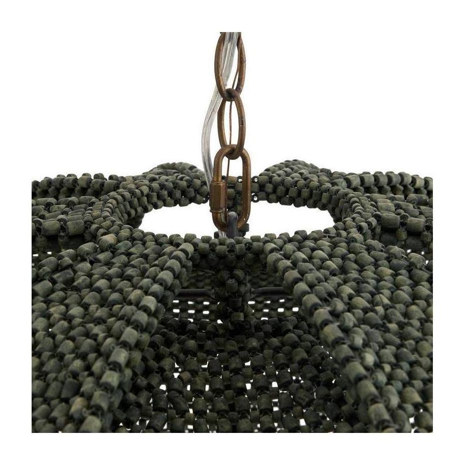 Rattan Lattice Brass Pendant Light