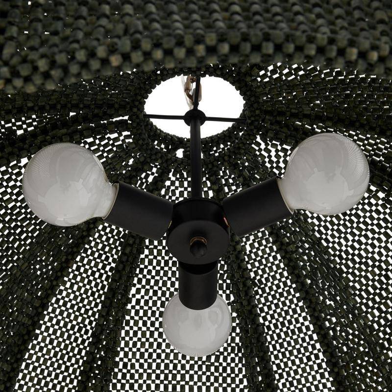 Rattan Lattice Brass Pendant Light