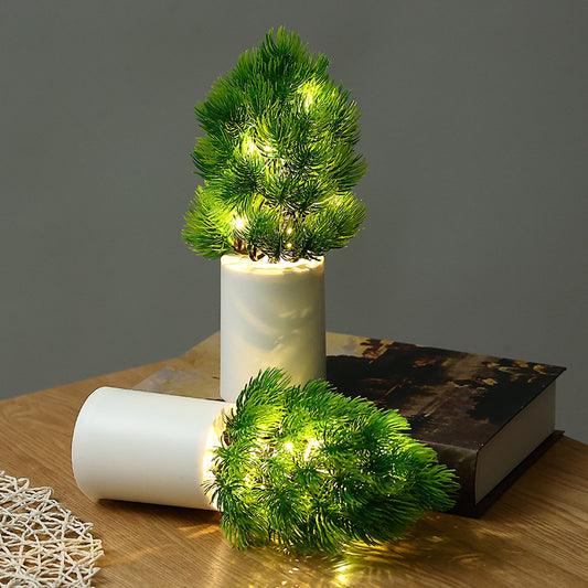 Botanical Pine Bedside Ambience Lamp / Pine Cypress Small Night Lamp